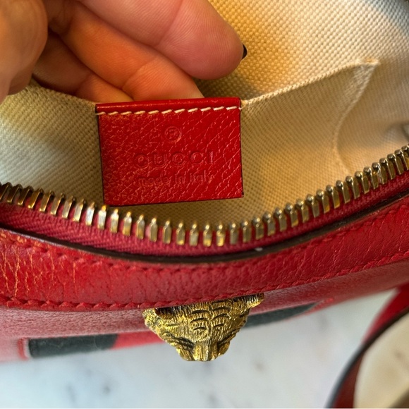 Gucci Web Animalier Crossbody Bag. Red - Picture 12 of 14